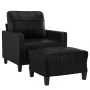 Sillón con taburete cuero sintético negro 60 cm by , Sofas - Ref: Foro24-3201009, Price: 193,12 €, Discount: %