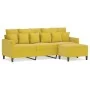 Sofá de 3 plazas con taburete terciopelo amarillo 180 cm by , Sofas - Ref: Foro24-3201113, Price: 288,19 €, Discount: %