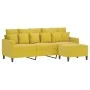 Sofá de 3 plazas con taburete terciopelo amarillo 180 cm by , Sofas - Ref: Foro24-3201113, Price: 288,19 €, Discount: %