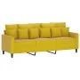 Sofá de 3 plazas con taburete terciopelo amarillo 180 cm by , Sofas - Ref: Foro24-3201113, Price: 288,19 €, Discount: %