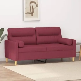 Sofá de 2 plazas con cojines tela rojo tinto 140 cm von , Sofas - Ref: Foro24-3200827, Preis: 220,79 €, Rabatt: %