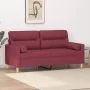 Sofá de 2 plazas con cojines tela rojo tinto 140 cm by , Sofas - Ref: Foro24-3200827, Price: 220,79 €, Discount: %