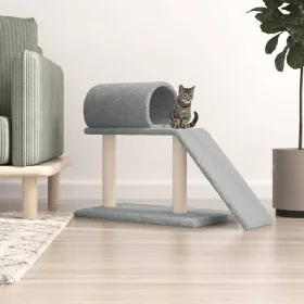 Rascador para gatos con túnel y escalera gris claro 55,5 cm by , Cat furniture - Ref: Foro24-171790, Price: 34,52 €, Discount: %