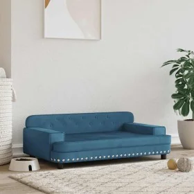 Cama para perros de terciopelo azul 90x53x30 cm de , Camas para perros - Ref: Foro24-171868, Precio: 93,64 €, Descuento: %