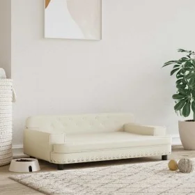 Cama para perros de cuero sintético crema 90x53x30 cm by , Beds for dogs - Ref: Foro24-171877, Price: 92,86 €, Discount: %