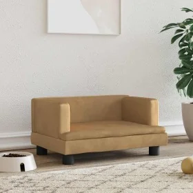 Cama para perros de terciopelo marrón 60x40x30 cm by , Beds for dogs - Ref: Foro24-171911, Price: 66,44 €, Discount: %