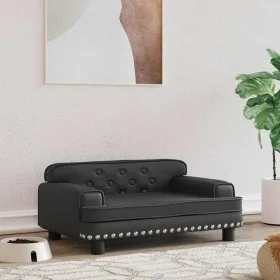 Cama para perros de cuero sintético negra 70x45x30 cm by , Beds for dogs - Ref: Foro24-171889, Price: 88,60 €, Discount: %