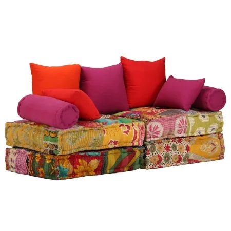 Puf modular de 2 plazas de tela patchwork by , Cushions for chairs and sofas - Ref: Foro24-244985, Price: 415,01 €, Discount: %