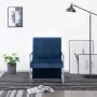 Sillón con patas cromadas de terciopelo azul by , Armchairs - Ref: Foro24-282160, Price: 121,81 €, Discount: %