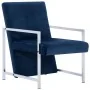 Sillón con patas cromadas de terciopelo azul by , Armchairs - Ref: Foro24-282160, Price: 121,81 €, Discount: %
