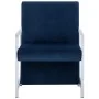 Sillón con patas cromadas de terciopelo azul by , Armchairs - Ref: Foro24-282160, Price: 121,81 €, Discount: %