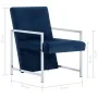 Sillón con patas cromadas de terciopelo azul by , Armchairs - Ref: Foro24-282160, Price: 121,81 €, Discount: %