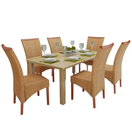 Sillas de comedor 6 unidades ratán marrón natural von , Essstühle - Ref: Foro24-274203, Preis: 518,69 €, Rabatt: %