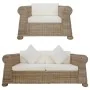 Conjunto de sofás 2 piezas con cojines ratán natural by , Sofas - Ref: Foro24-278601, Price: 1,00 €, Discount: %