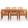 Set comedor de jardín 7 pzas y cojines madera maciza de acacia de , Conjuntos de jardín - Ref: Foro24-278905, Precio: 1,00 €,...