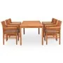 Set comedor de jardín 7 pzas y cojines madera maciza de acacia de , Conjuntos de jardín - Ref: Foro24-278905, Precio: 1,00 €,...