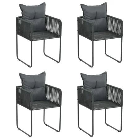 Sillas de jardín con cojines 4 unidades ratán sintético negro de , Sillas de jardín - Ref: Foro24-313107, Precio: 288,90 €, D...
