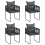 Sillas de jardín con cojines 4 unidades ratán sintético negro de , Sillas de jardín - Ref: Foro24-313107, Precio: 288,90 €, D...