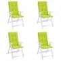 Cojín silla de jardín respaldo alto 4 uds tela verde 120x50x3cm de , Cojines para sillas y sofás - Ref: Foro24-314120, Precio...