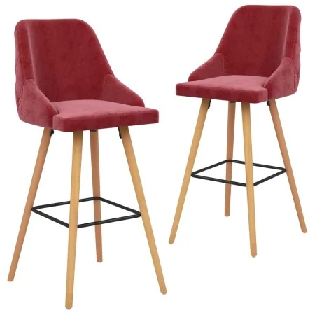 Taburetes de cocina 2 unidades terciopelo rojo vino tinto de , Taburetes de cocina - Ref: Foro24-289468, Precio: 174,39 €, De...