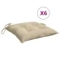 Cojines de silla de jardín 6 uds tela Oxford beige 40x40x7 cm de , Cojines para sillas y sofás - Ref: Foro24-314871, Precio: ...