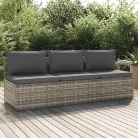 Sofá de jardín de 3 plazas con cojines ratán sintético gris von , Outdoor-Sofas - Ref: Foro24-318672, Preis: 279,03 €, Rabatt: %
