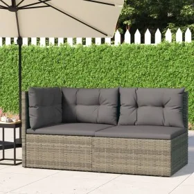 Set de muebles de jardín 2 pzas cojines ratán sintético gris by , Garden sets - Ref: Foro24-319603, Price: 194,07 €, Discount: %