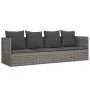 Sofá tumbona de jardín con cojines ratán sintético gris by , Loungers - Ref: Foro24-319564, Price: 270,27 €, Discount: %