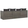 Sofá tumbona de jardín con cojines ratán sintético gris by , Loungers - Ref: Foro24-319564, Price: 270,27 €, Discount: %