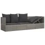 Sofá tumbona de jardín con cojines ratán sintético gris by , Loungers - Ref: Foro24-319564, Price: 270,27 €, Discount: %