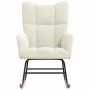 Silla mecedora de terciopelo blanco crema de , Mecedoras - Ref: Foro24-328148, Precio: 144,82 €, Descuento: %