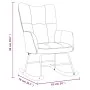 Silla mecedora de terciopelo blanco crema de , Mecedoras - Ref: Foro24-328148, Precio: 144,82 €, Descuento: %
