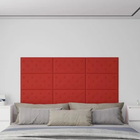 Paneles de pared 12 uds cuero PE rojo tinto 60x30 cm 2,16 m² by , Wall covering - Ref: Foro24-343993, Price: 57,20 €, Discoun...