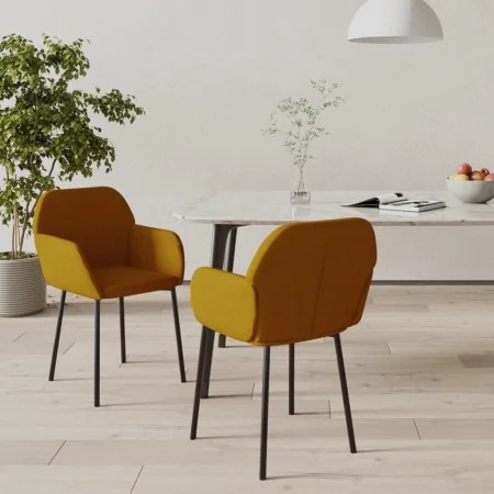 Sillas de comedor 2 unidades terciopelo marrón de , Sillas de comedor - Ref: Foro24-344709, Precio: 106,06 €, Descuento: %