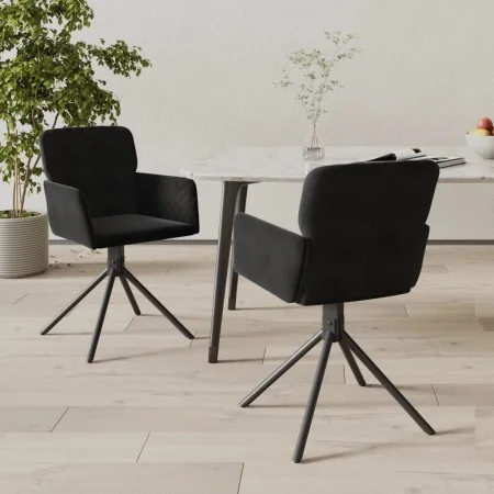 Sillas de comedor giratorias 2 uds terciopelo negro de , Sillas de comedor - Ref: Foro24-344796, Precio: 173,93 €, Descuento: %