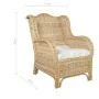 Sofá con cojín ratán natural y lino by , Sofas - Ref: Foro24-325463, Price: 291,77 €, Discount: %