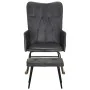 Mecedora con taburete cuero auténtico gris von , Schaukelstühle - Ref: Foro24-339697, Preis: 138,93 €, Rabatt: %