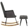 Mecedora con taburete cuero auténtico gris von , Schaukelstühle - Ref: Foro24-339697, Preis: 138,93 €, Rabatt: %