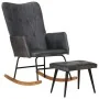 Mecedora con taburete cuero auténtico gris von , Schaukelstühle - Ref: Foro24-339697, Preis: 138,93 €, Rabatt: %