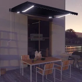 Toldo retráctil manual con LED gris antracita 450x300 cm by , Awnings - Ref: Foro24-3051246, Price: 376,47 €, Discount: %
