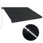 Toldo retráctil manual con LED gris antracita 450x300 cm by , Awnings - Ref: Foro24-3051246, Price: 376,47 €, Discount: %