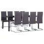Juego de comedor 9 piezas cuero sintético gris de , muebles para cocinas y comedores - Ref: Foro24-3053151, Precio: 776,92 €,...