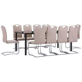 Juego de comedor 11 piezas cuero sintético color capuchino by , Furniture sets for kitchens and dining rooms - Ref: Foro24-30...