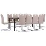 Juego de comedor 11 piezas cuero sintético color capuchino by , Furniture sets for kitchens and dining rooms - Ref: Foro24-30...