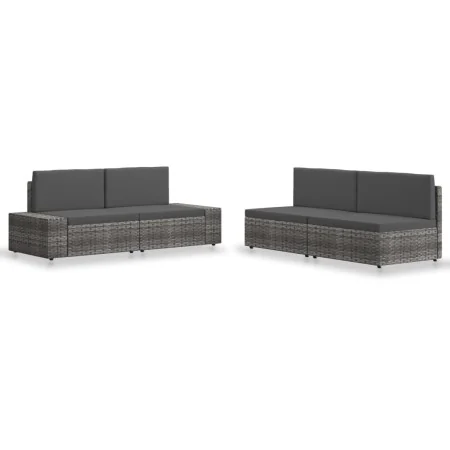Juego de muebles de jardín 4 piezas ratán sintético gris by , Garden sets - Ref: Foro24-3054605, Price: 413,42 €, Discount: %