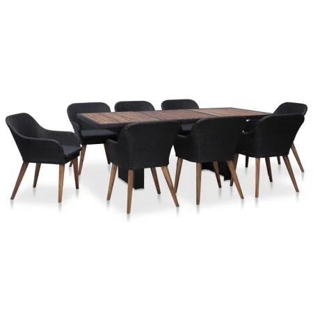 Set comedor de jardín 9 piezas y cojines ratán sintético negro von , Gartensets - Ref: Foro24-3057813, Preis: 949,54 €, Rabat...