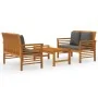 Set de muebles para jardín 3 piezas con cojines madera acacia by , Garden sets - Ref: Foro24-3058099, Price: 432,97 €, Discou...