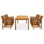 Set comedor de jardín 7 pzas y cojines madera maciza de acacia de , Conjuntos de jardín - Ref: Foro24-3058092, Precio: 859,61...