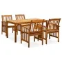 Set comedor de jardín 5 pzas y cojines madera maciza de acacia by , Garden sets - Ref: Foro24-3058086, Price: 533,73 €, Disco...