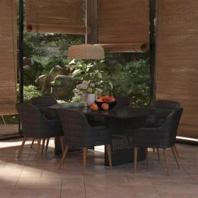 Juego de comedor para jardín 7 piezas ratán sintético negro von , Gartensets - Ref: Foro24-3059482, Preis: 816,85 €, Rabatt: %